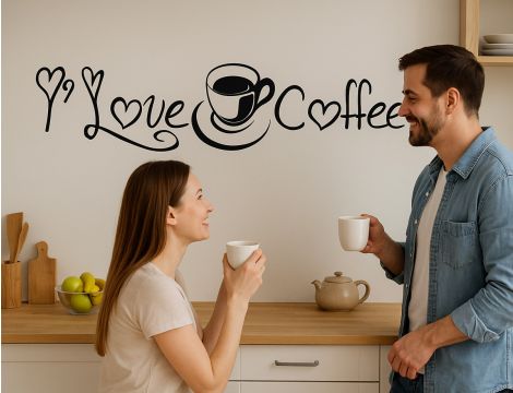 Naklejka do kuchni - I'love coffee