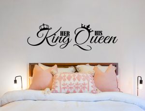 Naklejka na ścianę Her King - His Queen w koronach