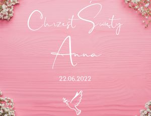 Naklejka na Chrzest Święty personalizowana, z gołębiem