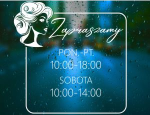 Naklejka na Drzwi z Godzinami Otwarcia dla Salonów Beauty - Kobiecy Profil