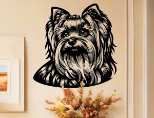 Yorkshire Terrier - Portret - Naklejka na ścianę i auto