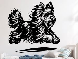 Yorkshire Terrier w Biegu - Naklejka na ścianę i auto
