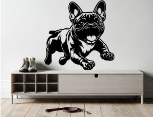 Buldog Francuski - Biegnący - Naklejka na ścianę i auto