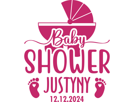 Naklejka na Baby Shower, z imieniem i datą - 2