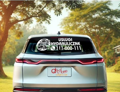 Naklejka reklamowa na samochód - Usługi Hydrauliczne - 2