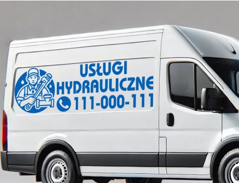 Naklejka reklamowa na samochód - Usługi Hydrauliczne - 3