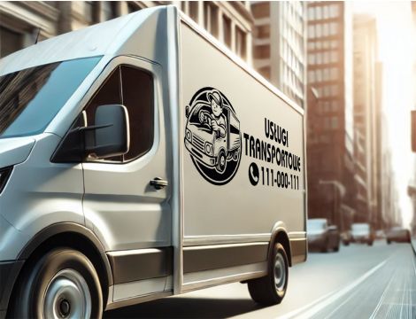 Naklejka reklamowa na samochód - Usługi Transportowe - 2
