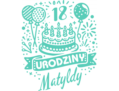 Naklejka na Urodziny z imieniem - 2