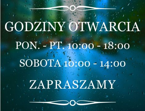 Naklejka Godziny Otwarcia GT-101