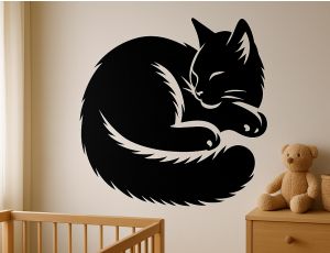 Naklejka Kot Śpiący Kociak - Personalizuj Kolor i Rozmiar!