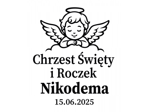 Naklejka z napisem „Chrzest Święty i Roczek” | Na ścianę lub ściankę - 3