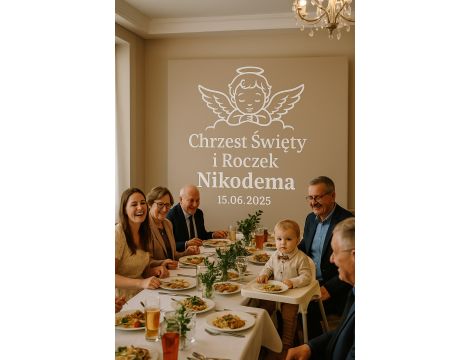 Naklejka z napisem „Chrzest Święty i Roczek” | Na ścianę lub ściankę - 2