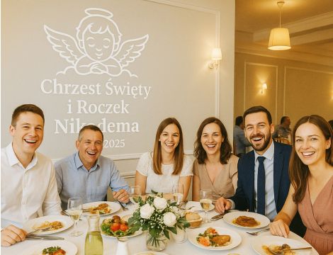 Naklejka z napisem „Chrzest Święty i Roczek” | Na ścianę lub ściankę