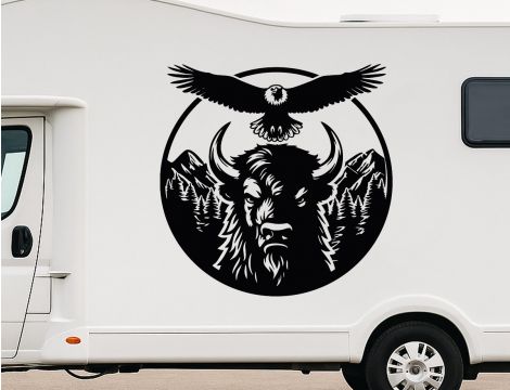 Naklejka na Kampera Żubr - Dekoracja Vanlife, Naklejki Podróżnicze