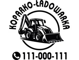 Naklejka Emblemat na Samochód: Koparko-Ładowarka z Twoim Telefonem