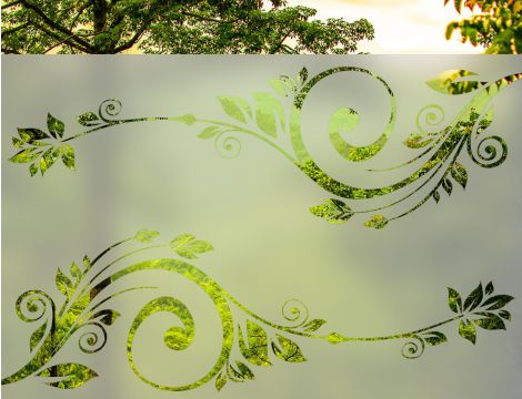 Zazdrostka naklejana na szybę - Ornament roślinny - na obrazku rozmiar 70 cm na 47 cm
