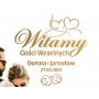 Naklejka Witamy Gości Weselnych z imionami pary młodej i datą - 2
