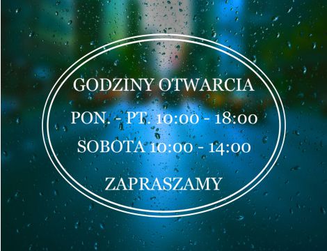 Naklejka z Godzinami Otwarcia na Drzwi i Szybę dla Firm - Owalna Ramka