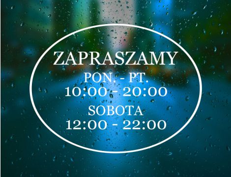 Naklejka na Drzwi z Godzinami Otwarcia dla Firm - Klasyczna Owalna Rama
