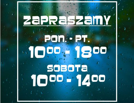 Naklejka Godziny Otwarcia - Retro Futurystyczna Typografia w Stylu Lat 90.