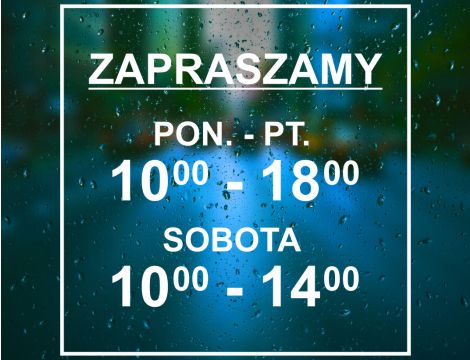 Naklejka na Drzwi z Godzinami Otwarcia - Klasyczny Minimalizm