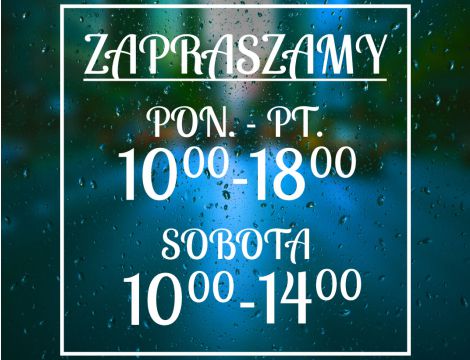 Naklejka na Witrynę - Godziny Otwarcia  - Kaligraficzny Styl
