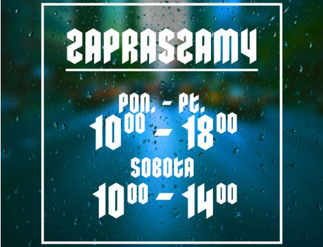 Naklejka na Drzwi z Godzinami Otwarcia - Gotycki Styl