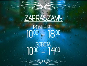 Naklejka na Drzwi i Witrynę z Godzinami Otwarcia - Eleganckie Ornamenty