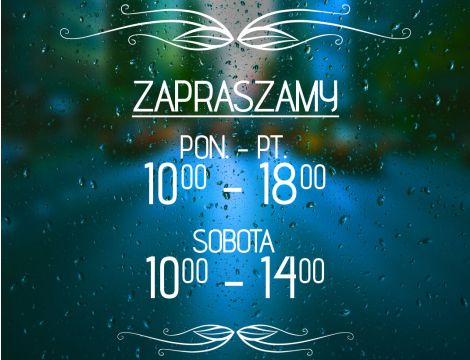 Naklejka na Drzwi i Witrynę z Godzinami Otwarcia - Eleganckie Ornamenty