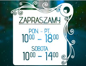 Naklejka na Drzwi z Godzinami Otwarcia dla Firm - Ozdobny Ornament