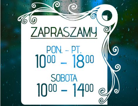 Naklejka na Drzwi z Godzinami Otwarcia dla Firm - Ozdobny Ornament