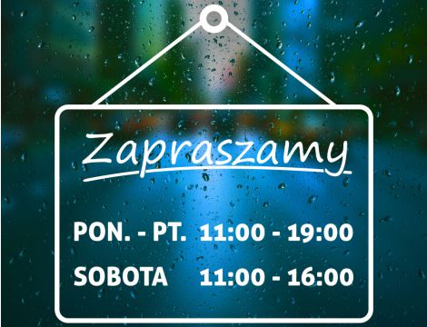 Naklejka na Drzwi z Godzinami Otwarcia dla Firm - Klasyczna Tabliczka Zapraszamy
