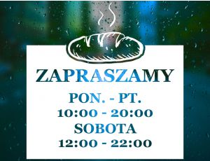 Naklejka na Drzwi z Godzinami Otwarcia dla Piekarni i Sklepu Spożywczego - Gorący Bochenek Chleba