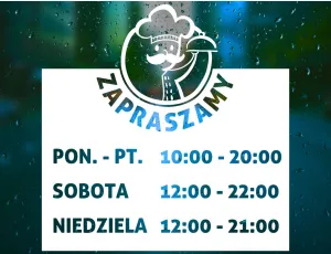 Naklejka Godziny Otwarcia dla restauracji GT-96