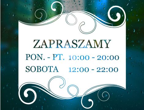 Naklejka na Drzwi z Godzinami Otwarcia - Barokowy Styl